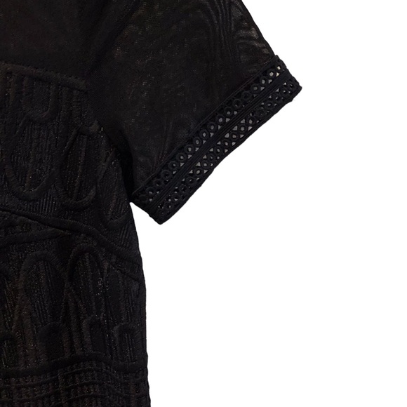 ALL SAINTS CHARLTON  MESH MINI DRESS IN BLACK - Picture 15 of 16